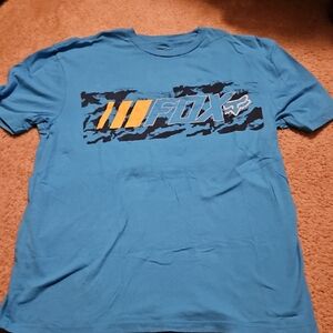 Vintage Fox Vibrant Mens Large Blue Tee with Bold Graphic